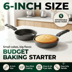 Budget air fryer baking accessories with 6 inch non stick cake pan