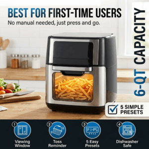 Best air fryer for beginners with viewing window and simple presets