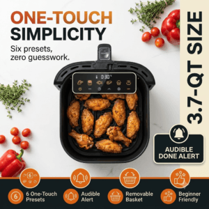 One touch beginner friendly air fryer with six preset functions