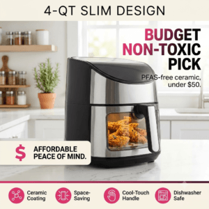 Budget PFAS free ceramic air fryer cooking crispy chicken tenders