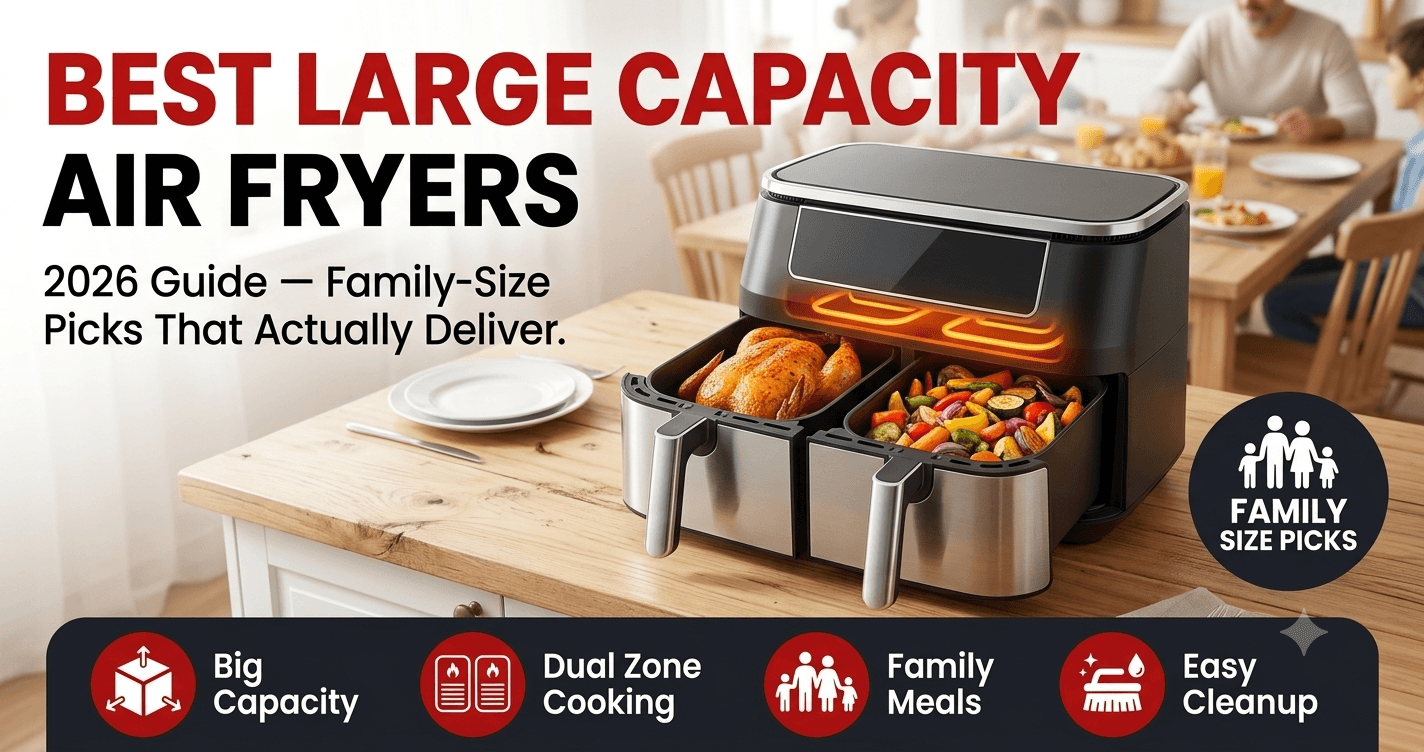 Best large capacity air fryers 2026 family size guide