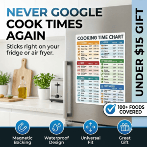 Air fryer gifts magnetic cheat sheet set stuck on refrigerator door