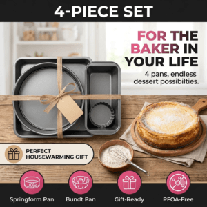 Air fryer gifts bakeware set with springform pan and cheesecake