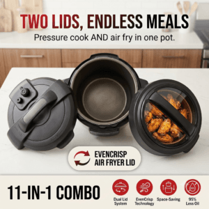 Instant pot pressure cooker duo crisp combo with air fryer lid