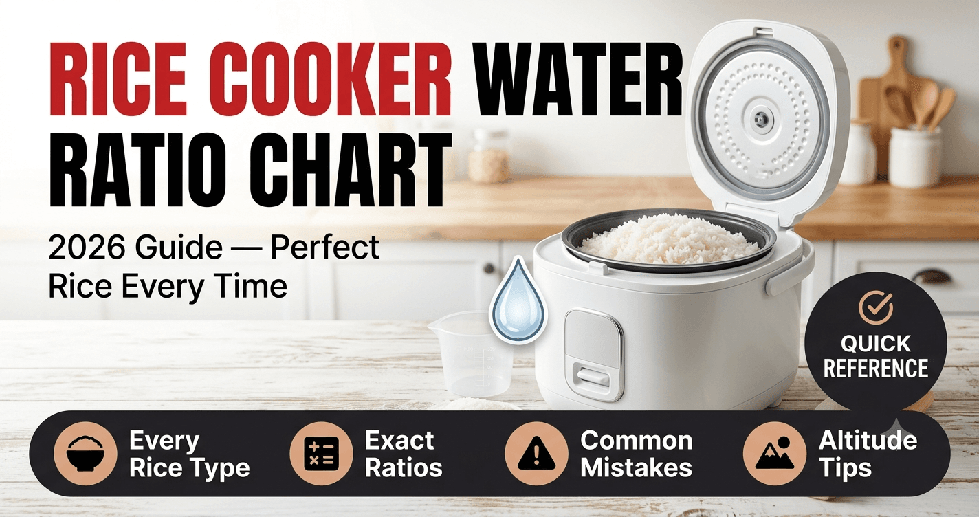 Rice cooker water ratio chart 2026 perfect rice every time