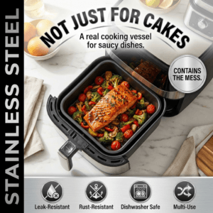 Best air fryer accessories stainless steel cake pan