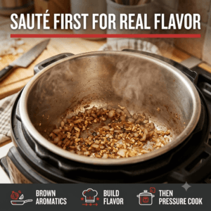 instant pot for soup sauté function tip